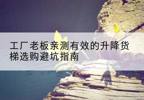 汪清升降货梯怎么选-工厂老板亲测有效的升降货梯选购避坑指南
